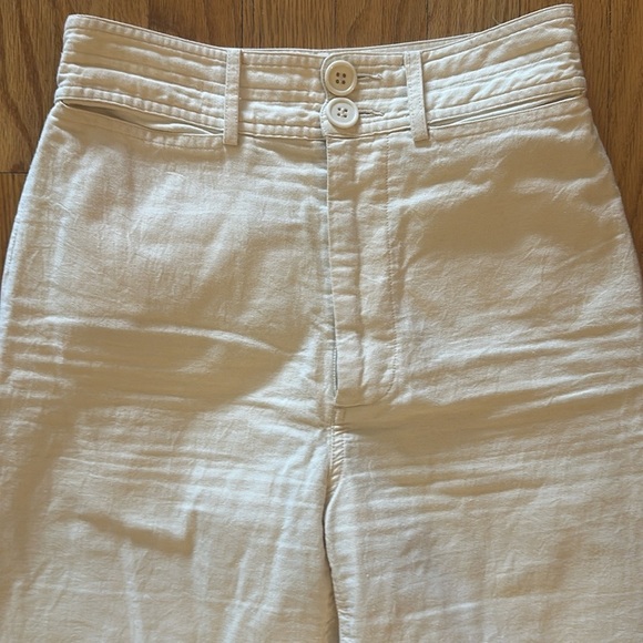 Apiece Apart sz 0 Merida wide leg high waist cotton pants ivory great condition - Picture 2 of 8